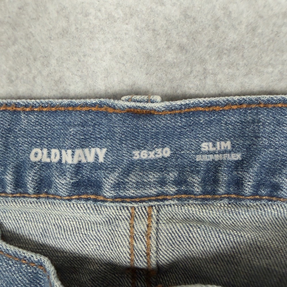 Old Navy Jeans Mens Slim Fit Flex Waist 36x30 Light Wash Blue Denim Casual - Picture 5 of 8